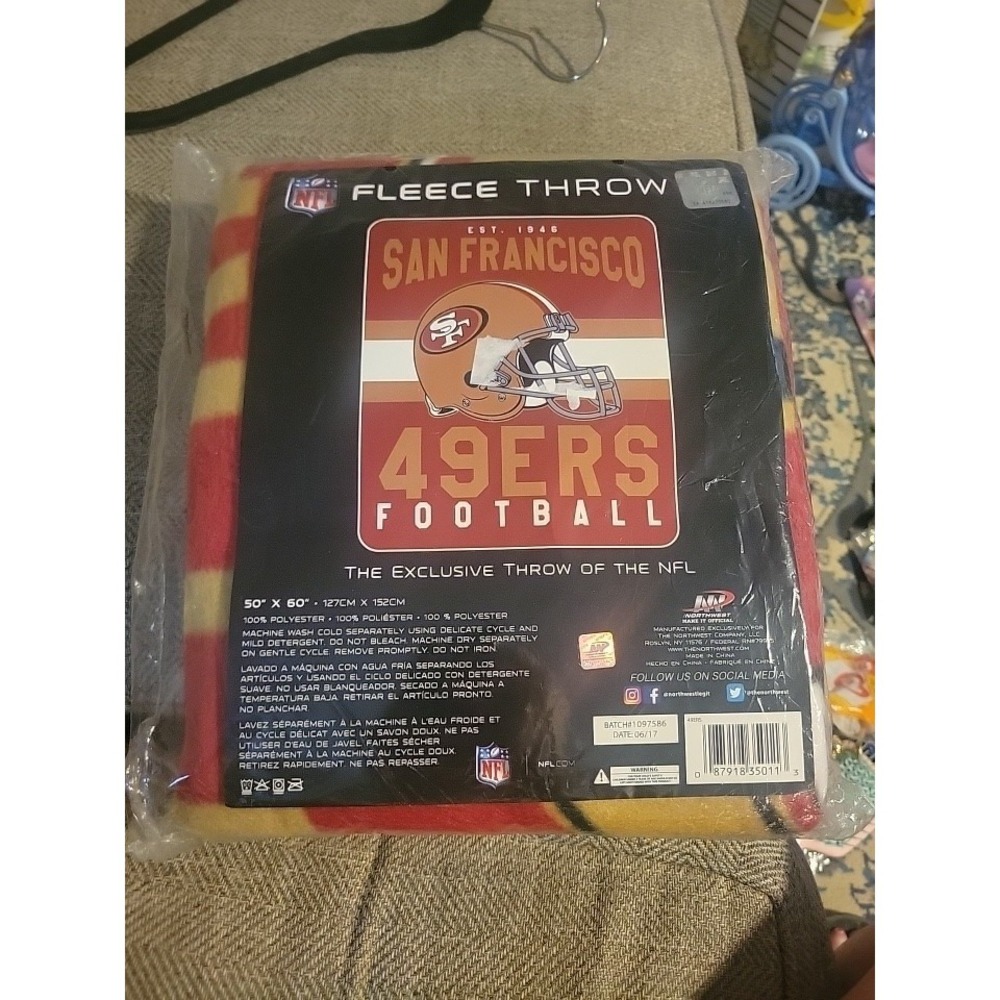 Northwest Nfl San Francisco 49Ers Unisex-Adult Fleece‎ Throw Blanket 50 X 60
